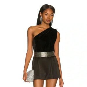 NWT Generation Love Catalina Velour Top Black